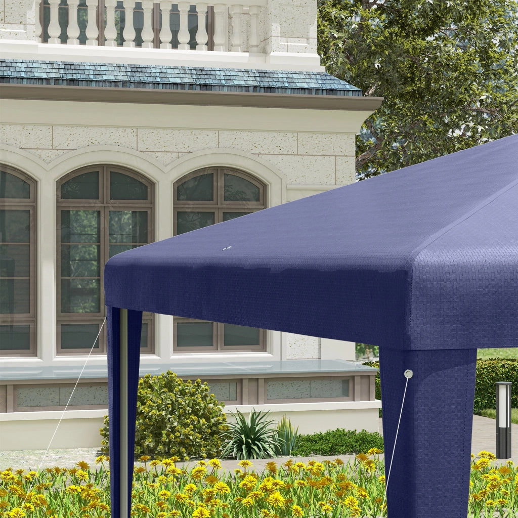 Gazebo da Giardino 293x293x252H cm Pieghevole e Portatile con Copertura Anti UV Blu