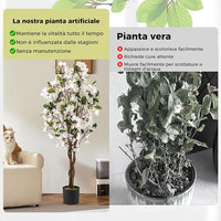 Albero Artificiale di Bougainvillea 120 cm, Pianta Finta in Vaso con 360 Fiori e 40 Foglie, Pianta Decorativa per Casa, Ufficio e Negozio (Bianco,1)