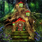 Miniatura di Finestra e Porta con Lampada da Nido - Decorazione Esterna - Stile Funghi - Bicchiere
