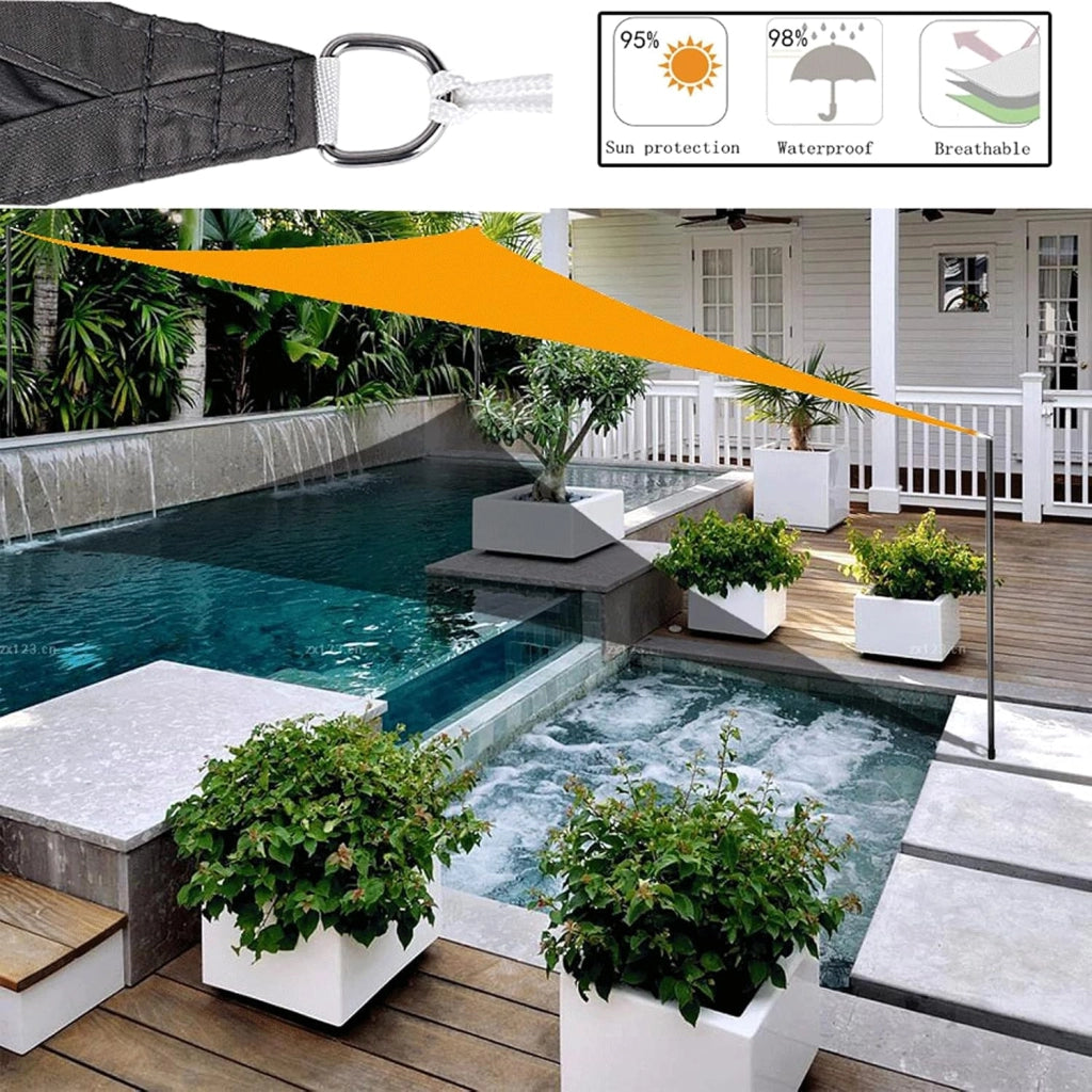 Tenda parasole a vela impermeabile per esterni, per patio, giardino, cortile, piscina, garage coperto, protezione UV, tessuto durevole