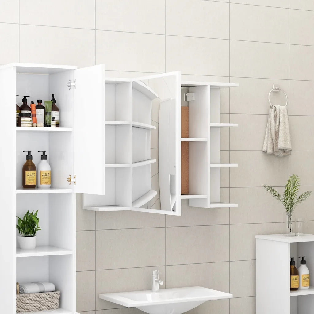 Set Mobili da Bagno 3 pz Bianco in Truciolato cod mxl 52789
