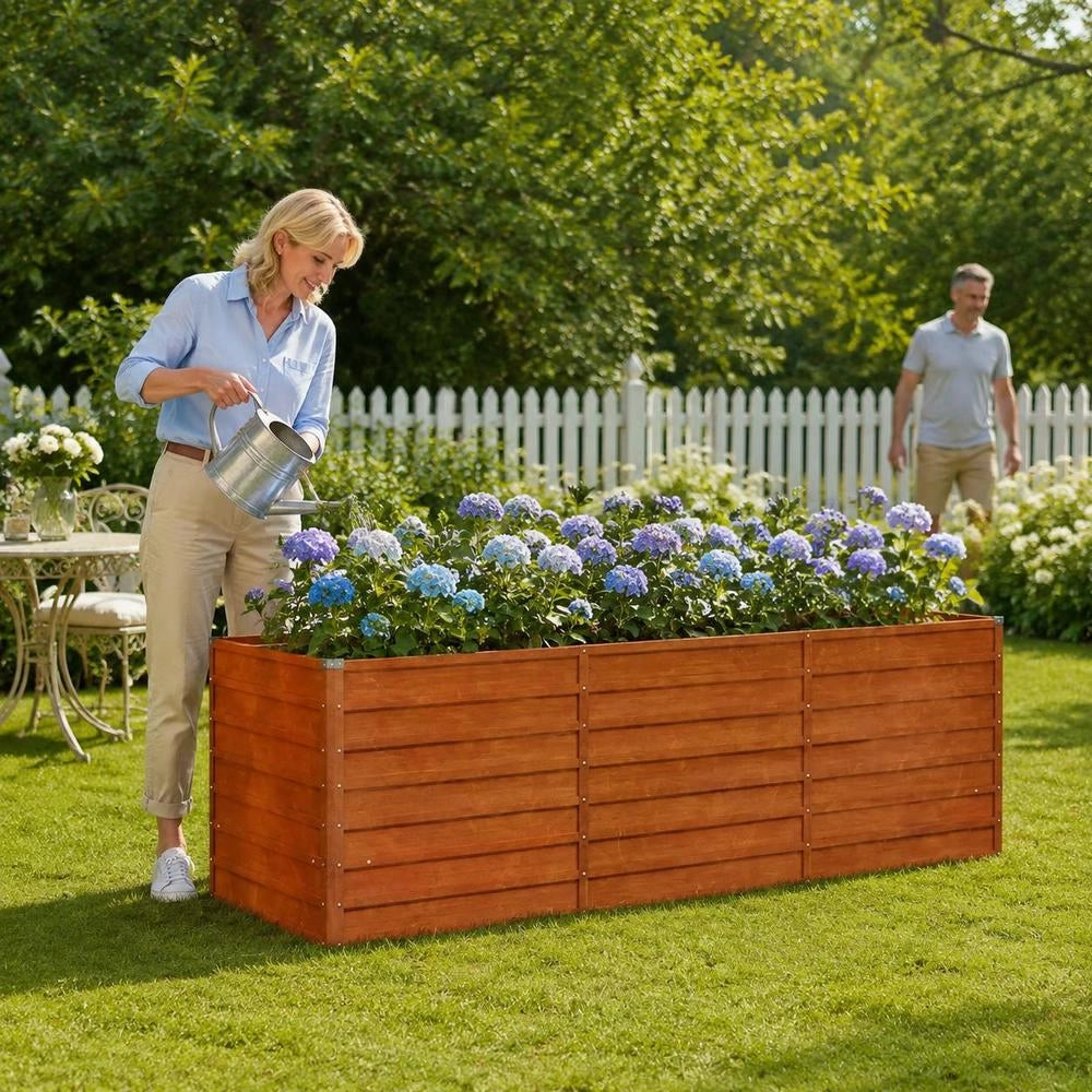 Rusty Raised Bed 240x80x77 Cm Corten Steel