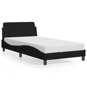 Letto singolo | Letto per adulti | Giroletto Dover Nero 100x200 cm in Tessuto