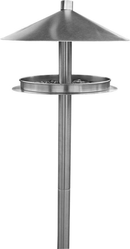 Pavone metallico con stand per alimentazione con stantuffo - decorazione per giardino