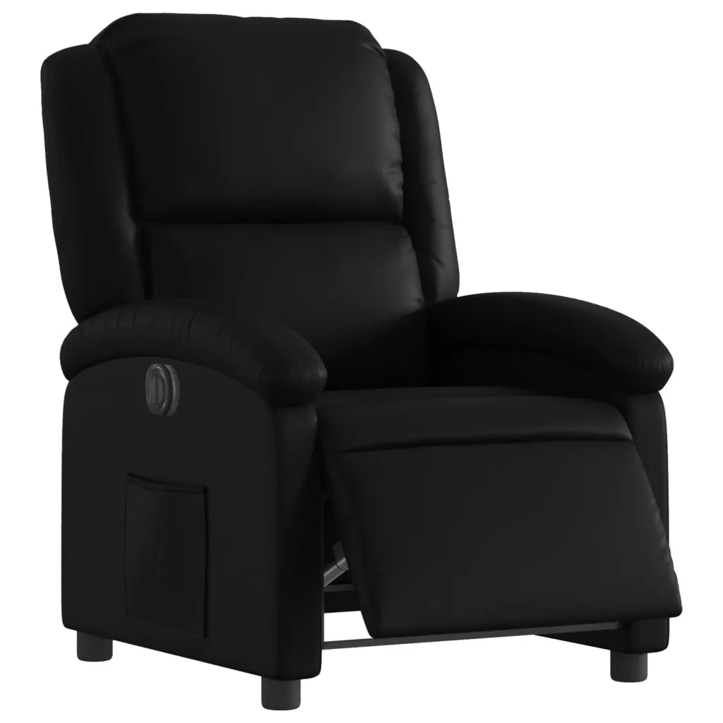 Poltrona Reclinabile Elettrica Nera in Similpelle 3204212