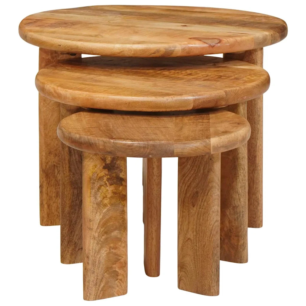 Tavoli da Caffè Nido 3 pcs Marrone Legno di mango massello