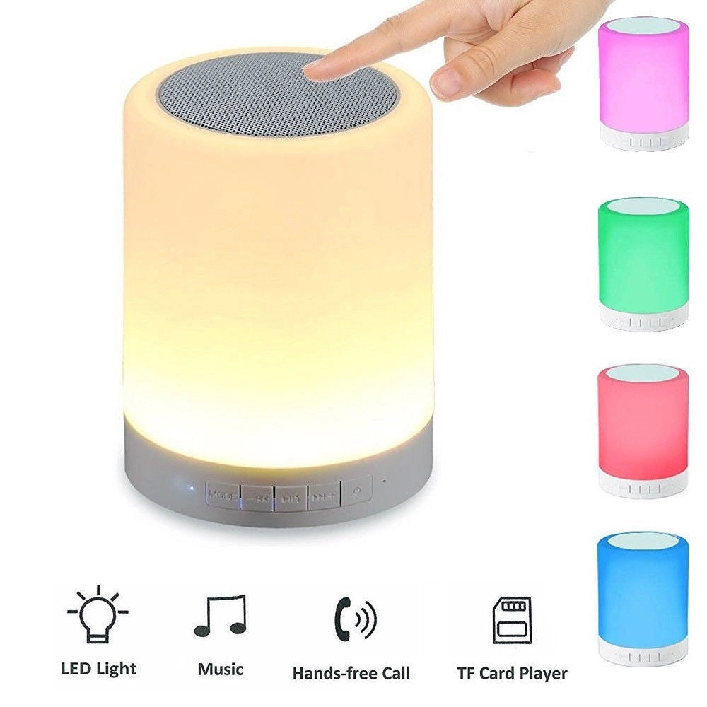 Trade Shop - Cassa Lampada Smart Lamp Speaker Bluetooth Multicolor Timer/aux/sd Card -