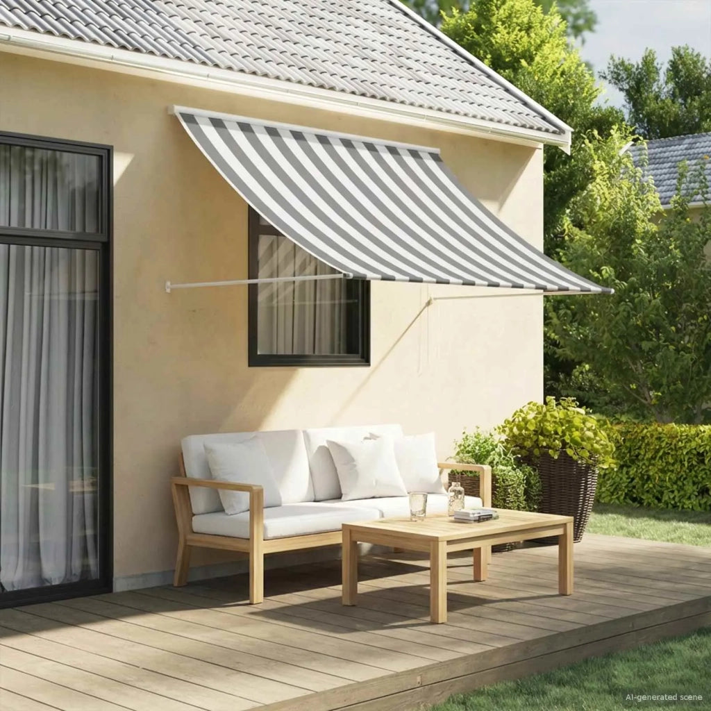 Tenda da Sole Antracite e Bianco 200 x 150 cm 42037074