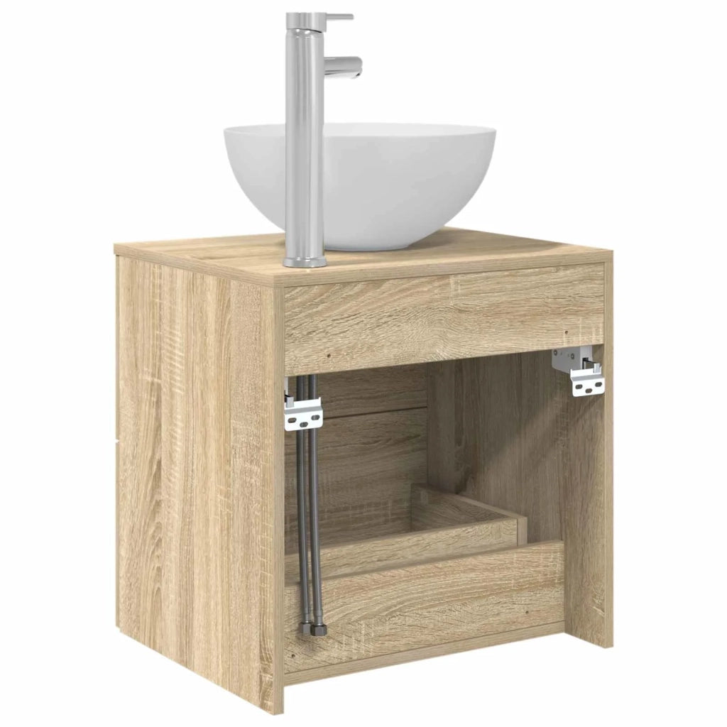 Mobiletto con Lavabo a Parete Rovere Sonoma 49,5 x 35 x 63 cm 890256