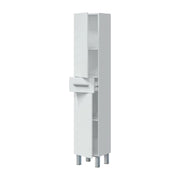 Colonna bagno Alka, Pensile bagno con 2 ante e 1 cassetto, Armadio alto, 35x31h182 cm, Bianco lucido