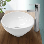 Wastafello incluso con cavo di scarico argentato senza overflow 41x33x14,2 cm ceramica bianca