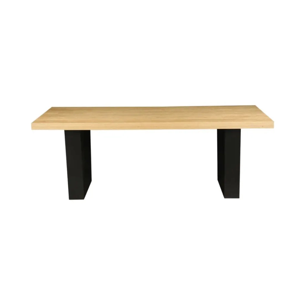 Tavolo da pranzo AZMA – Impiallacciatura di quercia e metallo – 210 cm – Stile moderno