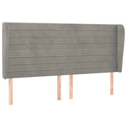 Testiera | Testata ad Orecchio Grigio Chiaro 183x23x118/128 cm in Velluto