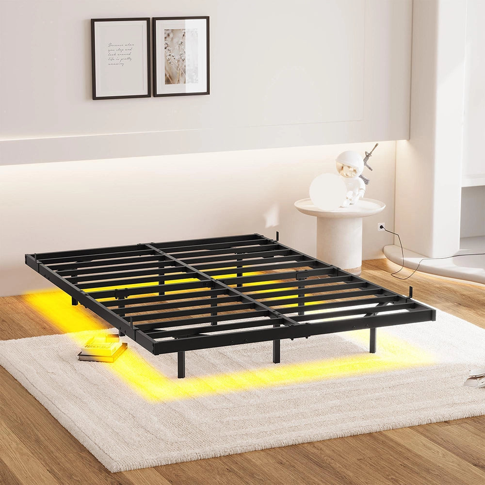 Letto sospeso 120x200cm - Xylo - LED USB metallo facile montaggio