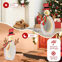 Pupazzo di Neve Illuminato, Decorazione Natalizia con 75 Luci LED, Cappello Rosso e Sciarpa, per Giardino, Cortile e Prato