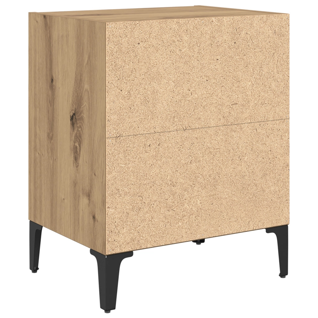 Comodini 2 pcs Rovere artigianale 40x30x50 cm Legno ingegnerizzato
