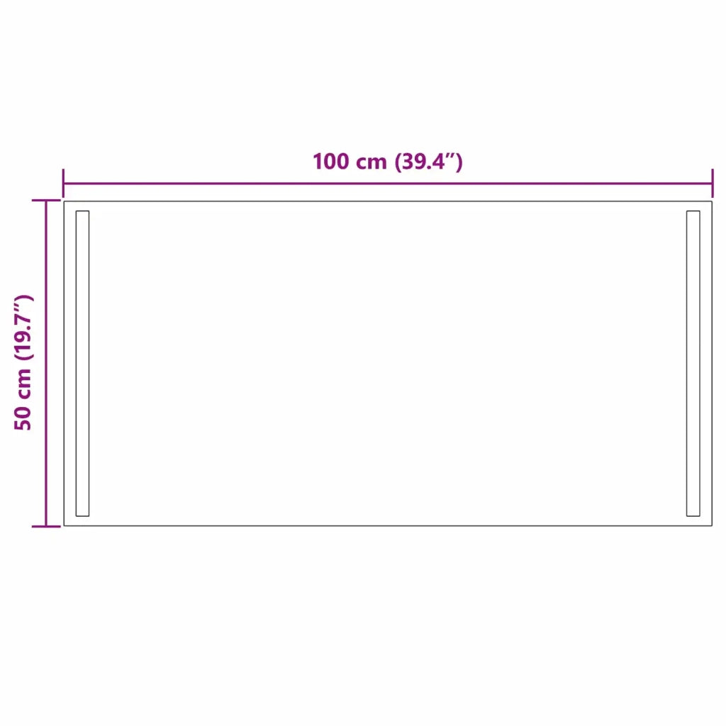 Specchio da bagno LED Trasparente 100 x 50 cm vetro temperato 42045804
