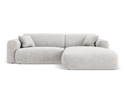 Cosmopolitan Design - Divano angolare destro "Nolio" 4 posti in ciniglia grigio chiaro 