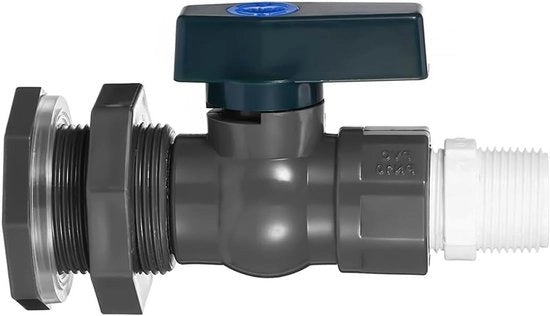 Regolatore di livello dell'acqua con valvole di arresto della pioggia in PVC e valvola di regolazione - 3/4 pollici - 1 pollice - Connettori Schota - Adattatore di tubo - Per acquari, piscine, vasche da giardino.