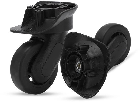 Set di ruote di carrello per bagagliaio da 4 - Diametro 4,5 cm - Altezza totale 7,5 cm - Materiale PP+PET
