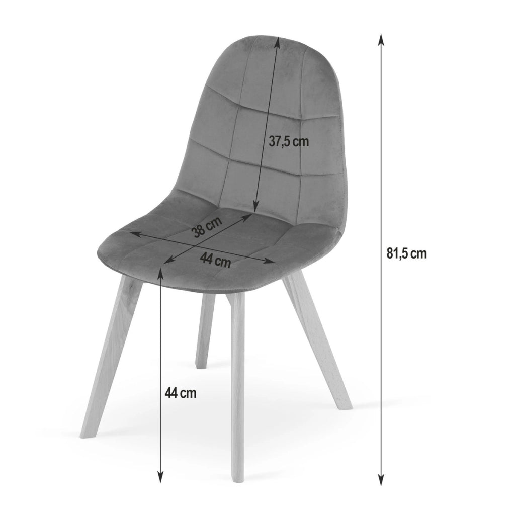 Sedia da pranzo Bora in velluto beige con gambe in faggio