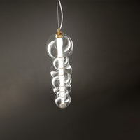 Sospensione Contemporanea Bubbles Alluminio Oro Vetro Trasparente Led 50W 3000K