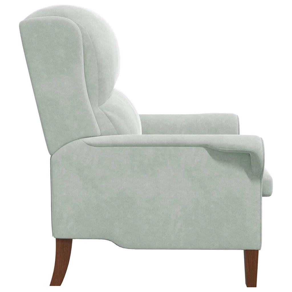 Poltrona-Divano Sedia-Poltroncina Grigio chiaro Velluto 266295
