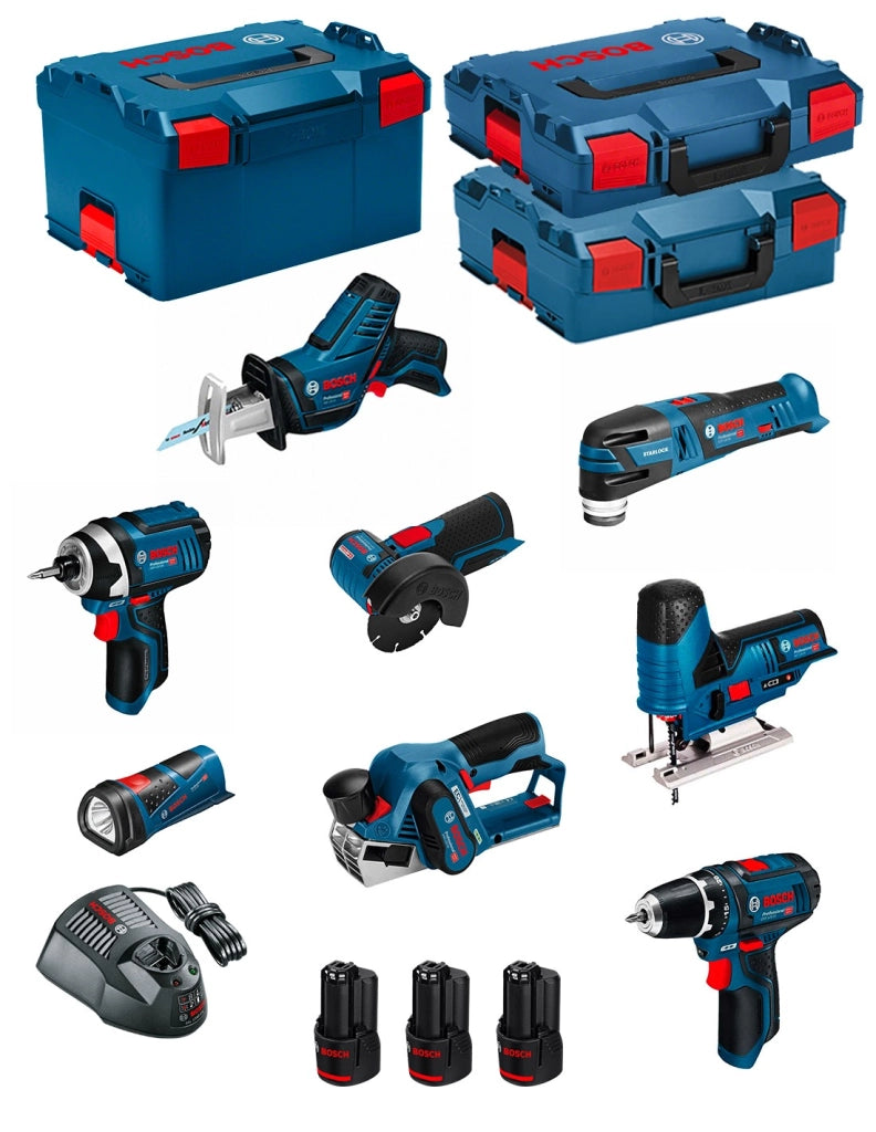 BOSCH Kit 12V BMK8-28DD3 (GSR 12V-15+GKS 12V-26+GWS 12V-76+GST 12V-70+GOP 12V-28+GSA 12V-14+GLI 12V-80+GHO 12V-20)