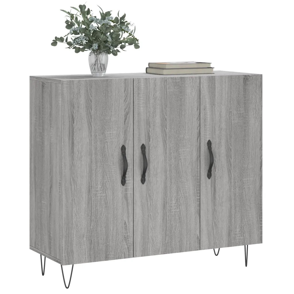 Credenza Grigio Sonoma 90x34x80 cm in Legno Multistratocod mxl 104777