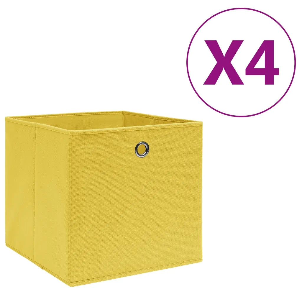 Contenitori 4 pz in Tessuto non Tessuto 28x28x28 cm Giallocod mxl 69762