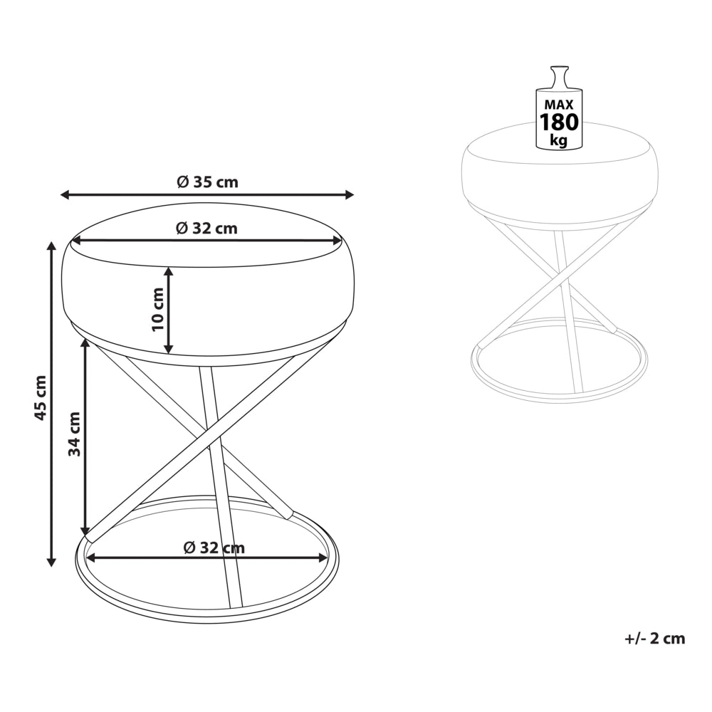 Pouf Boucle grigio con gambe in metallo Camera da letto Soggiorno Accessori per sedersi