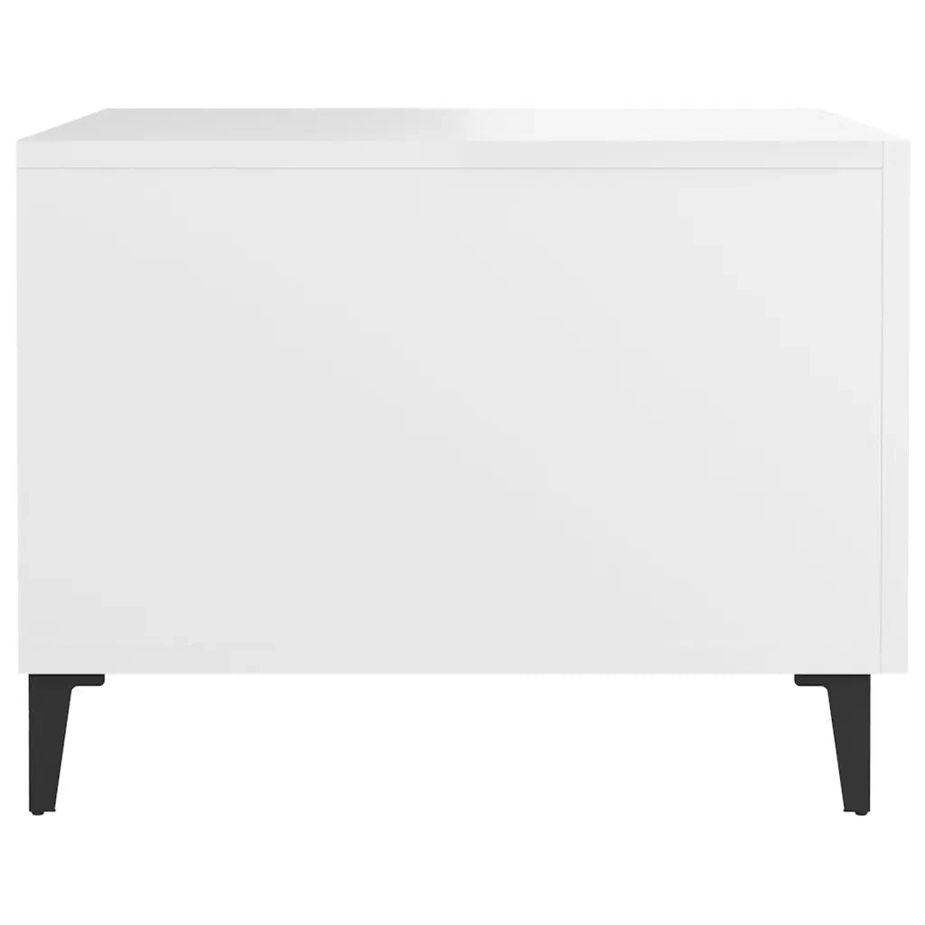 Tavolino da salotto | Tavolino da caff¨¨ | Tavolino da Soggiorno con Gambe in Metallo Bianco 50x50x40 cm