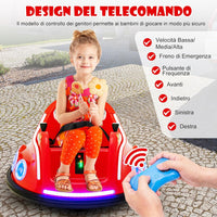 12V Autoscontro Elettrico per Bambini, Macchina Elettrica per Bambini con Design Girevole a 360° Telecomando Luci Musica, Macchina Cavalcabile per Bambini 37-96 Mesi (Rosso)