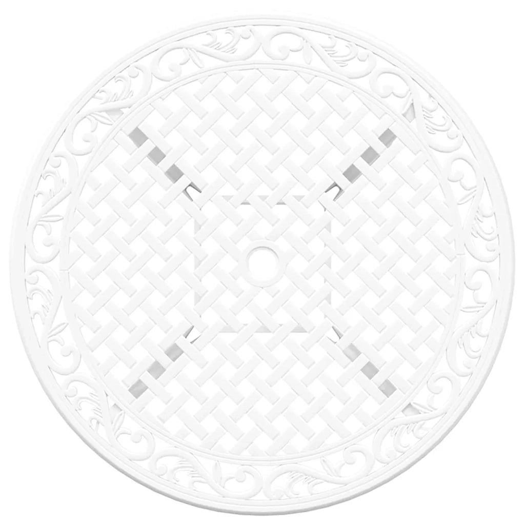 Set da Pranzo per Giardino 7 pcs Bianco Alluminio