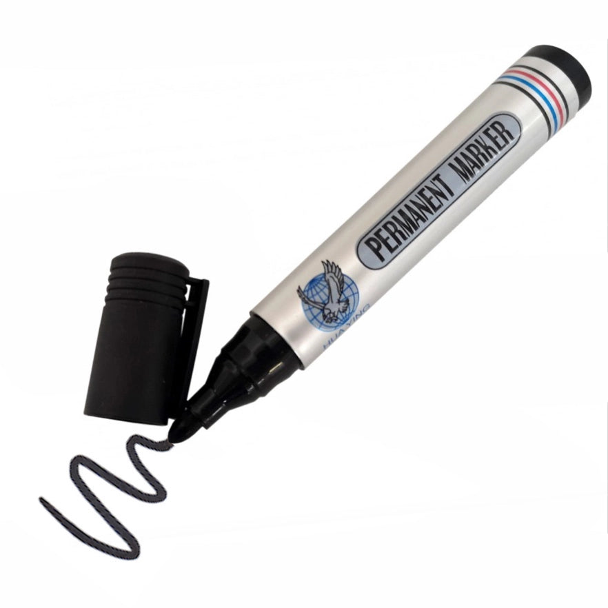 Set di Pennarelli Neri – Alta Pigmentazione, 12 Pezzi | Lunghezza 14 cm | Uso Domestico, Ufficio, Magazzino