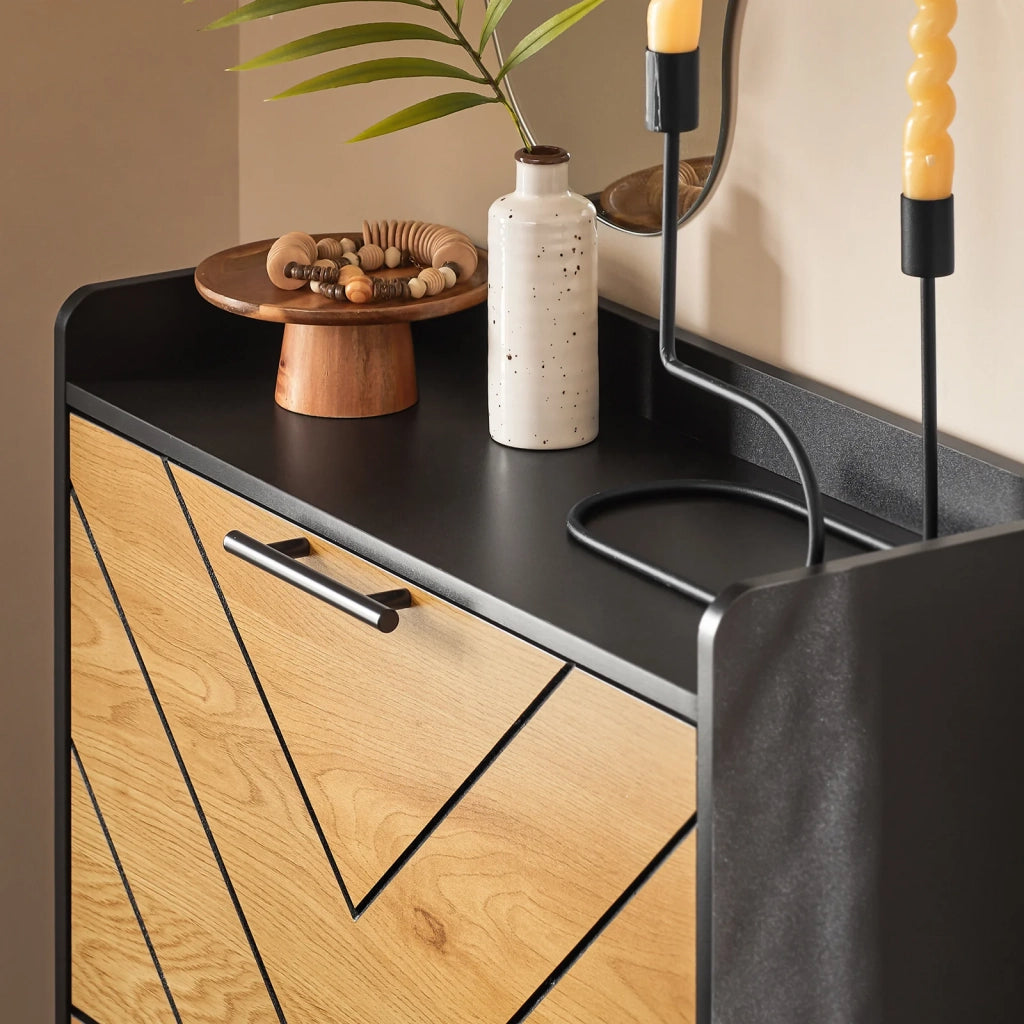 Scarpiera con 3 ribalte Scarpiera con 6 ripiani Portascarpe salvaspazio Nero 62x24x125cm FSR164-SCH
