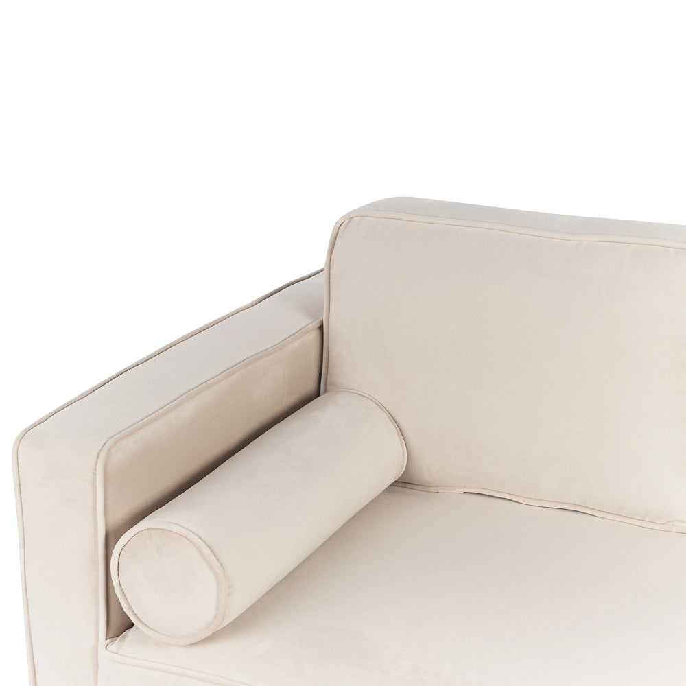 Chaise longue Velluto beige e oro Imbottito Orientamento versione sinistra Gambe In Metallo Cuscino  Design Moderno