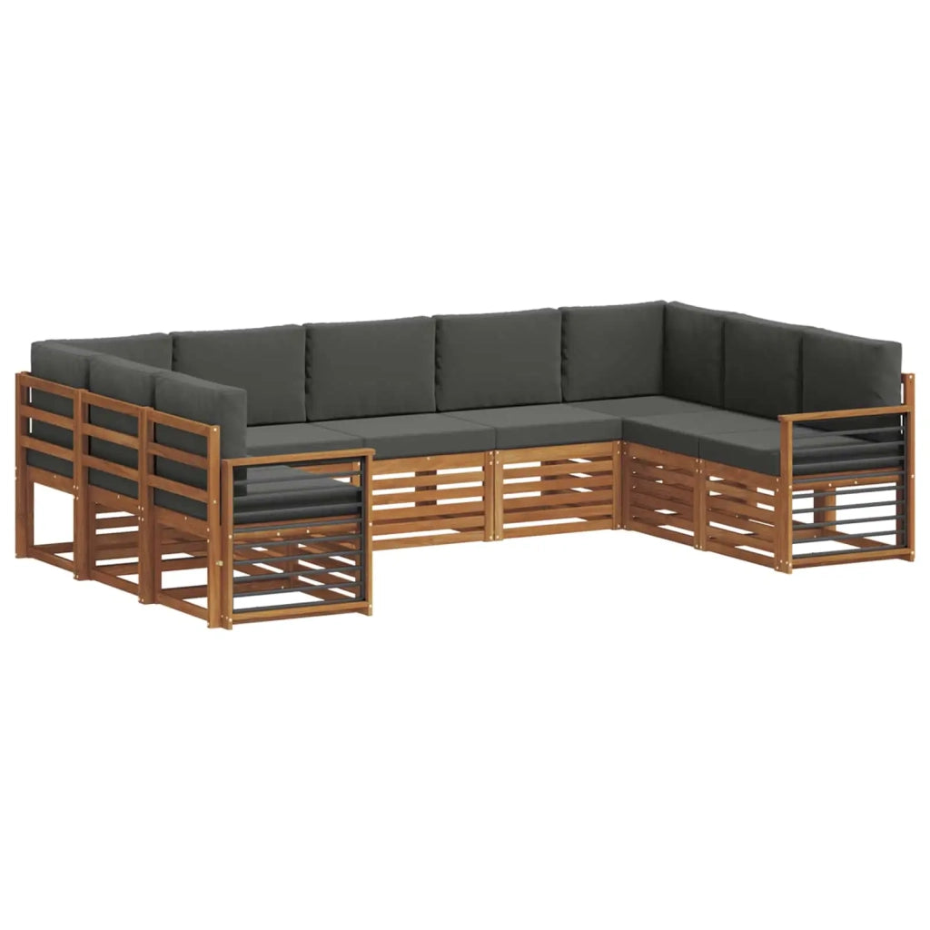 Set divano sezionale con cuscino 9 pcs Naturale e Antracite 3375492