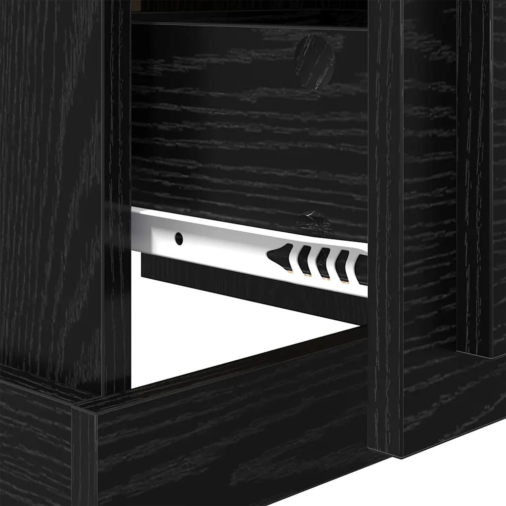 Set di 2 Comodini | Armadio da Notte | Mobiletto da notte Rovere Nero 39 x 39 x 47.5 cm