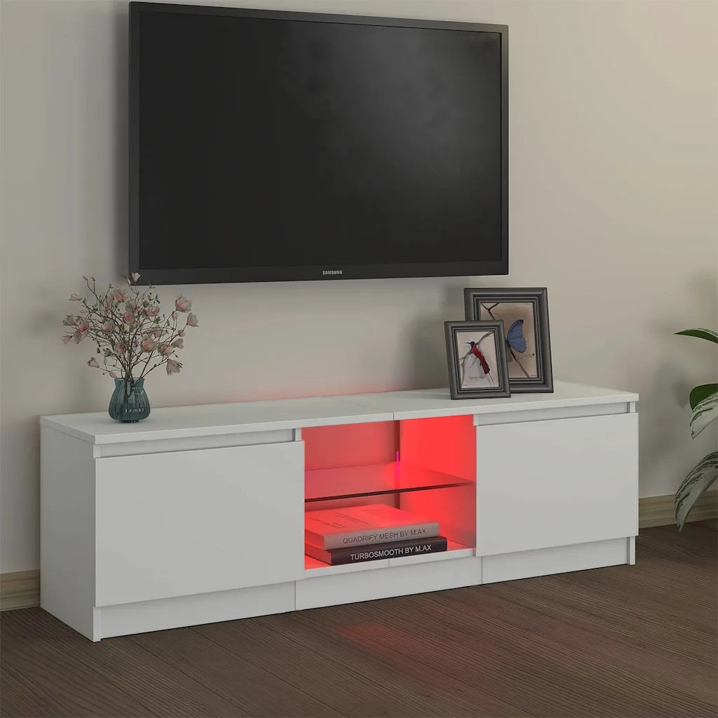 Mobile Porta TV con Luci LED Bianco 120x30x36 cm 804283
