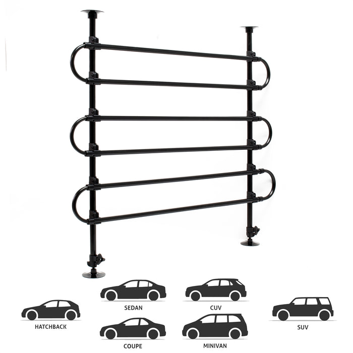 Griglia divisoria per auto regolabile in altezza e larghezza, modello C
