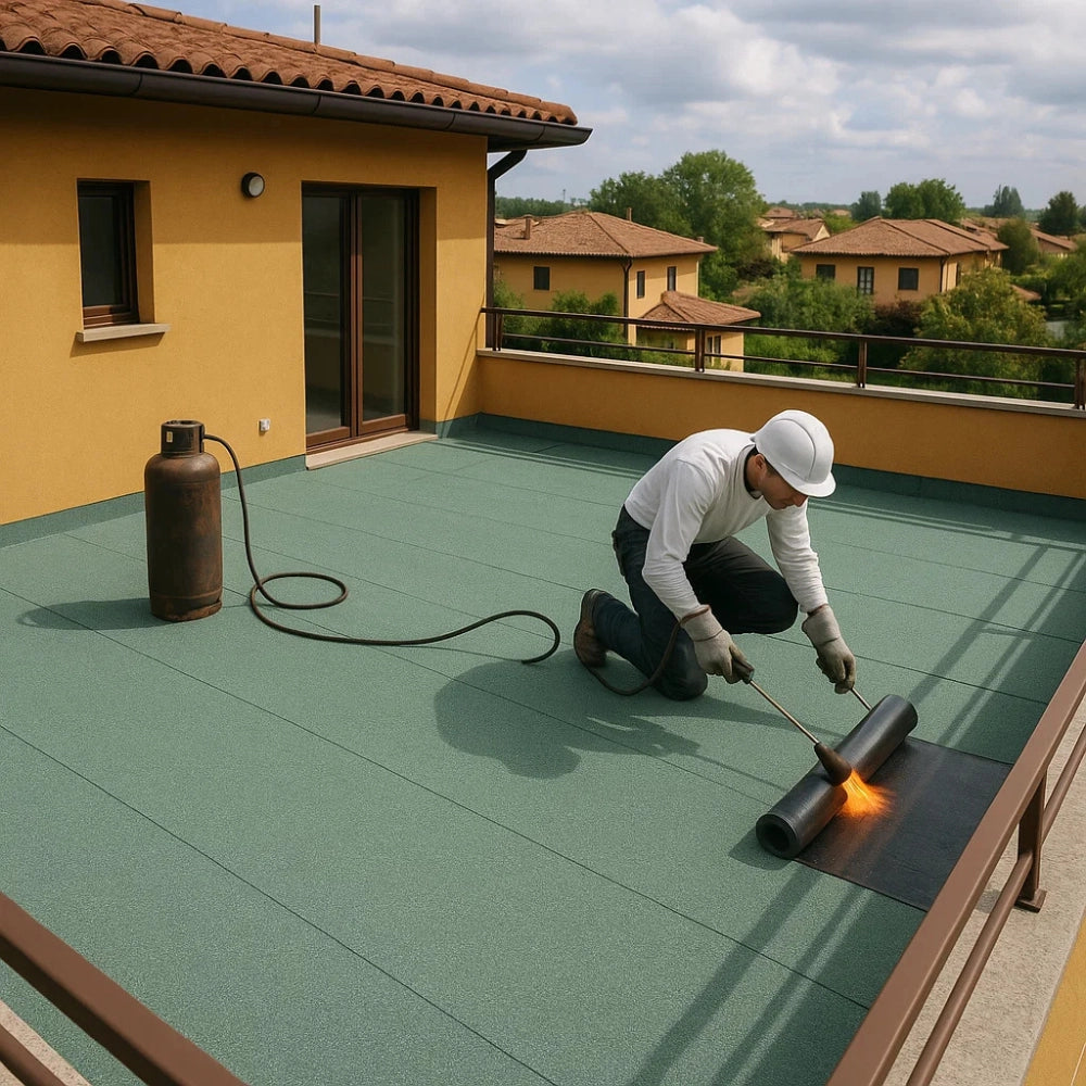 Guaina ardesiata verde casasciutta impermeabilizzazione terrazze 2 rotoli 1x10 m