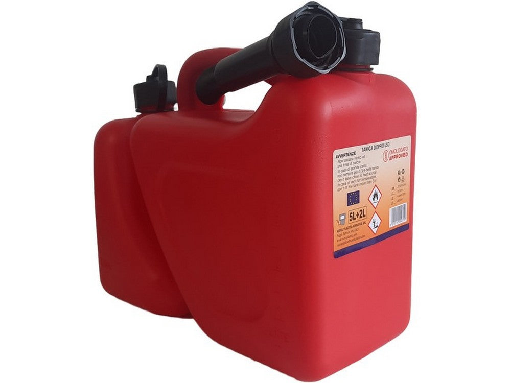 tanica in plastica omologata per carburante doppio uso lt. 2+5 cod:ferx.vit52948