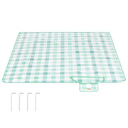 Coperta da picnic con 4 picchetti grande tappetino per campeggio giardino spiaggia uso esterno idrorepellente pieghevole portatile verde 12_0005260