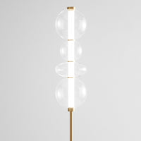 Piantana Contemporanea Bubbles Alluminio Oro Vetro Trasparente Led 36W 3000K