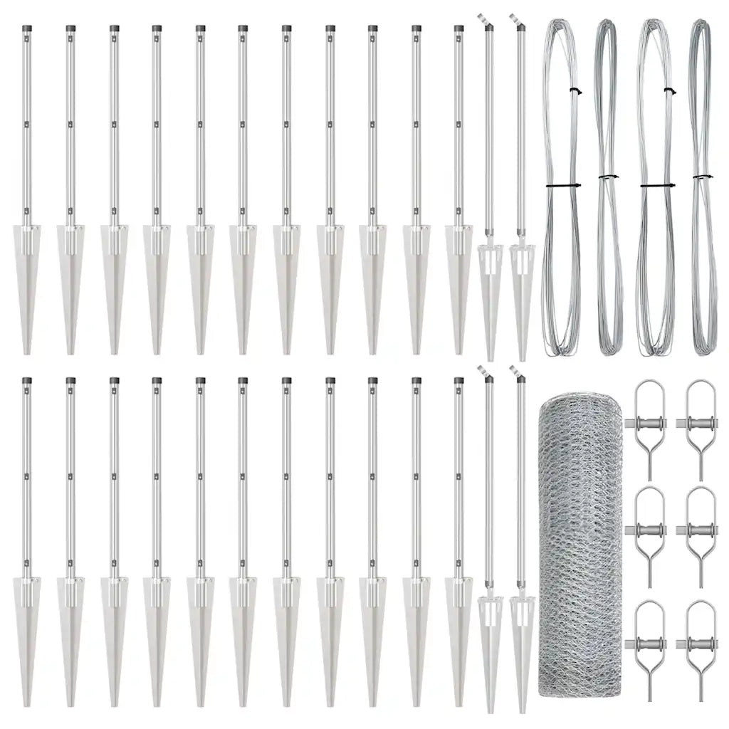 Palo della recinzione Argento 50 x 0,4 m (rete 13 mm) Acciaio