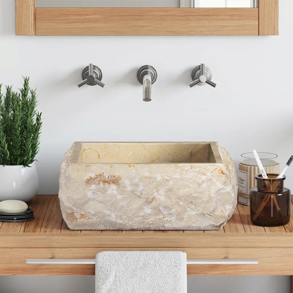 Lavandino Crema 30x30x13 cm in Marmo 149174