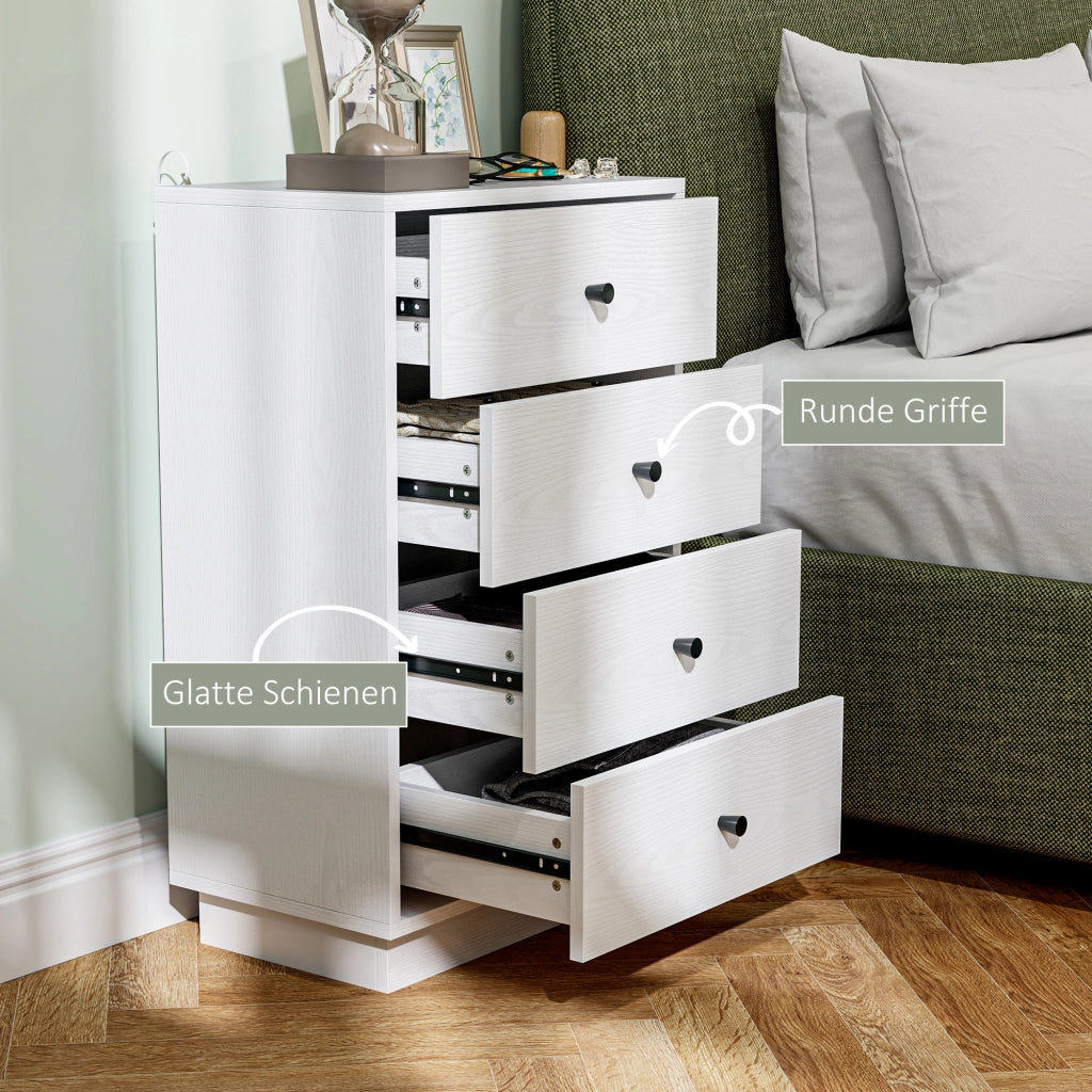 Cassettiera Sideboard con 7 Cassetti ¨C Minimal ¨C Legno Bianco 47x29x75 cm