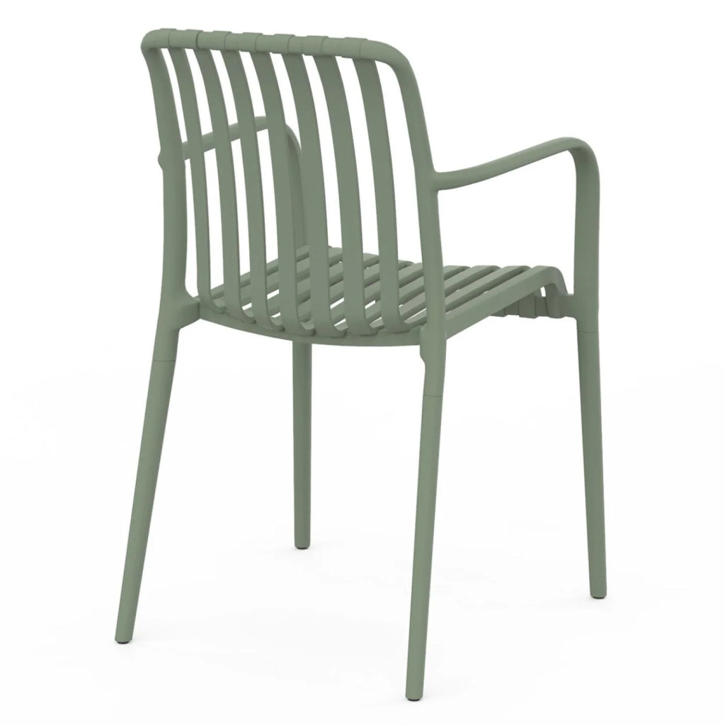 IDMarket - Set di 4 sedie da giardino impilabili in polipropilene verde BILBAO