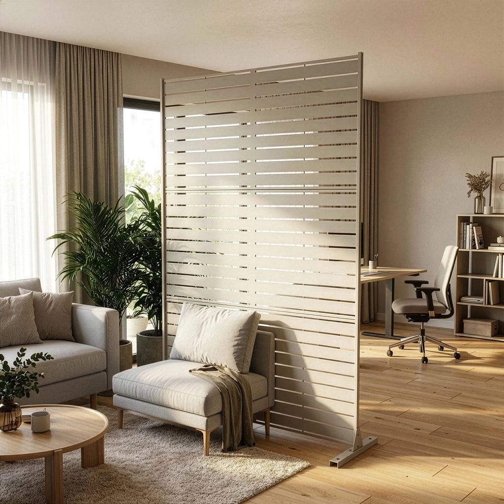Pannello Divisorio Nodepp da Esterno in Acciaio Zincato 180x120 cm Beige Aglio casa.pro